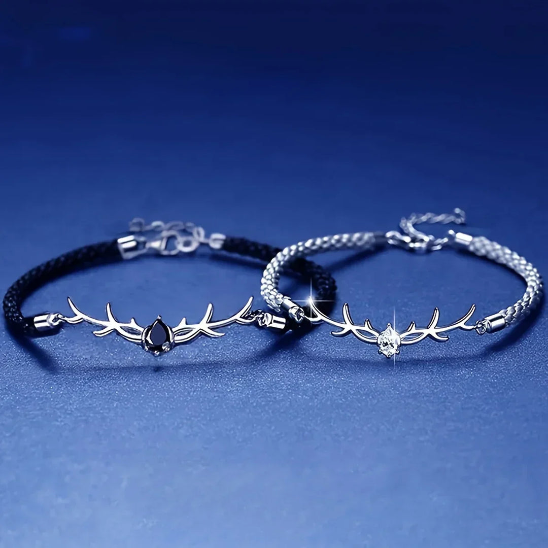 Deer Horn Heart Bracelet with Zircon