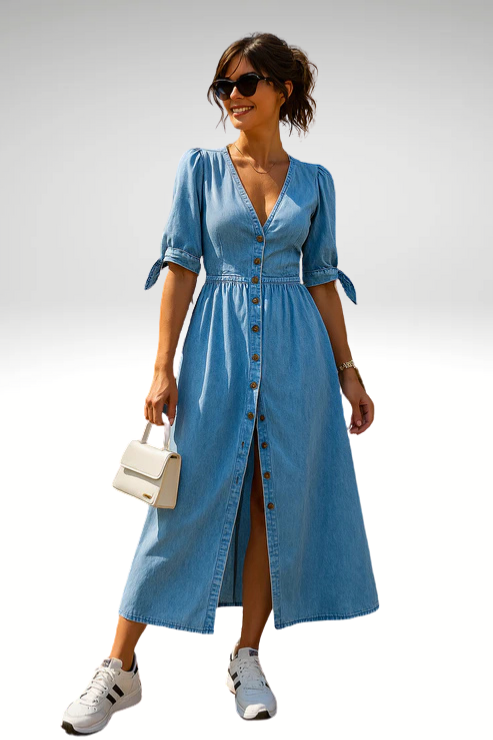 Amelie™ | Elegant Denim Dress