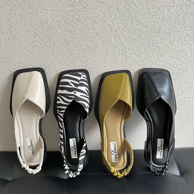 Lidia™ | Square-Toe Slingback Sandals