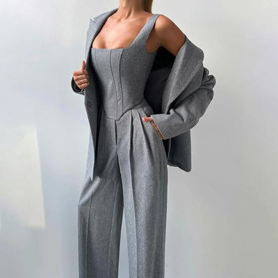 Élodie-Lys™ | 3-Piece Set (Corset, Blazer & Trousers)