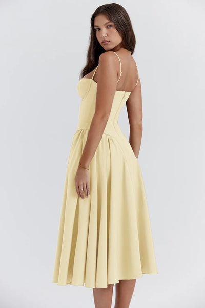 Helena™ | Sleeveless Corset Midi Dress