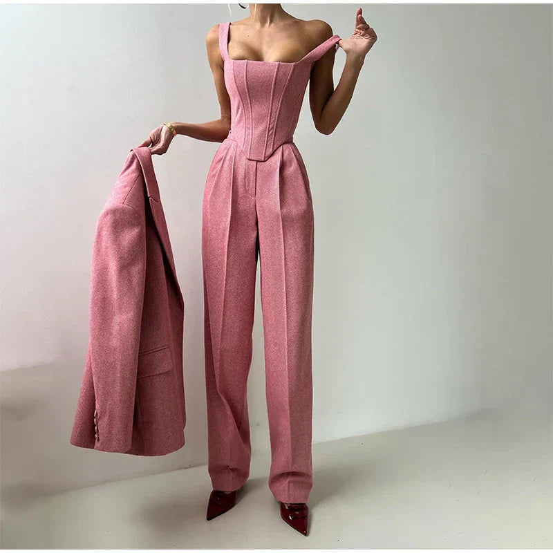 Élodie-Lys™ | 3-Piece Set (Corset, Blazer & Trousers)