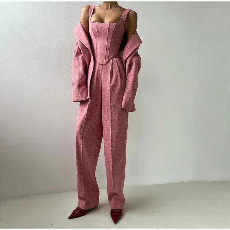 Élodie-Lys™ | 3-Piece Set (Corset, Blazer & Trousers)