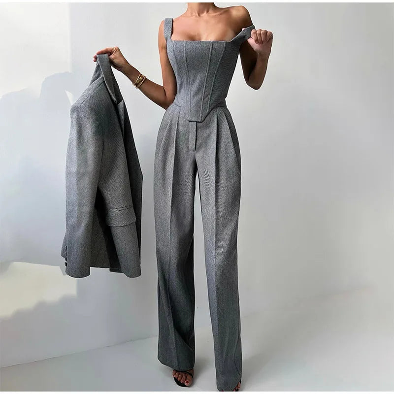 Élodie-Lys™ | 3-Piece Set (Corset, Blazer & Trousers)