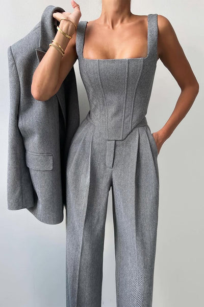 Dolce™ | Tailored 3-Piece Set with Double-Breasted Blazer