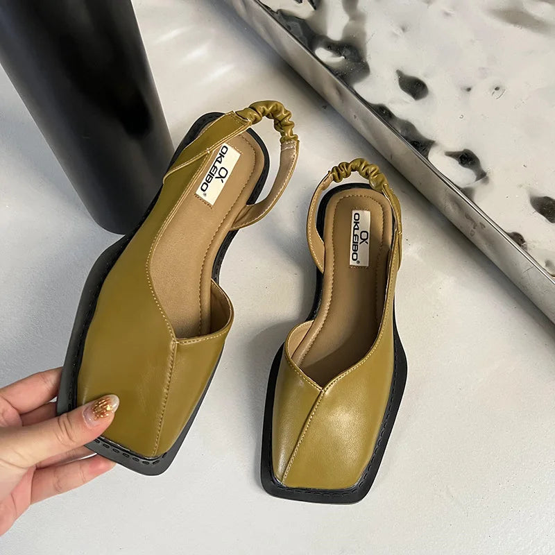 Lidia™ | Square-Toe Slingback Sandals