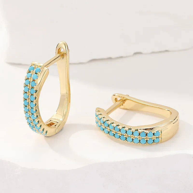 Turquoise Classic Hoop Earrings