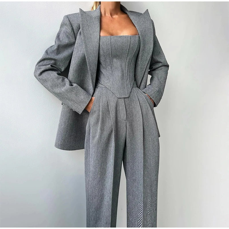 Élodie-Lys™ | 3-Piece Set (Corset, Blazer & Trousers)