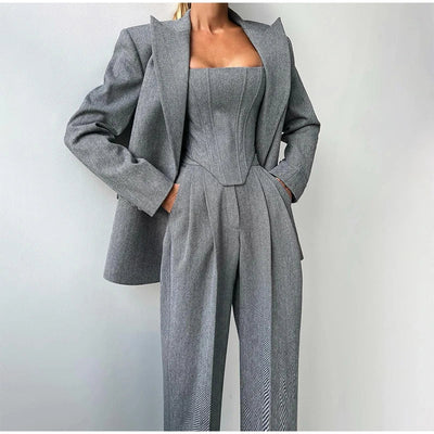 Élodie-Lys™ | 3-Piece Set (Corset, Blazer & Trousers)