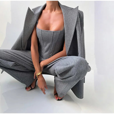 Élodie-Lys™ | 3-Piece Set (Corset, Blazer & Trousers)