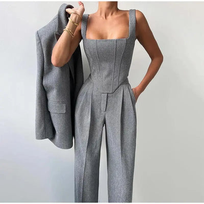 Élodie-Lys™ | 3-Piece Set (Corset, Blazer & Trousers)