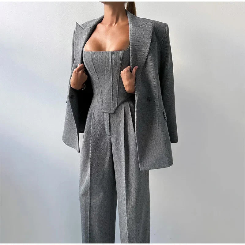 Élodie-Lys™ | 3-Piece Set (Corset, Blazer & Trousers)