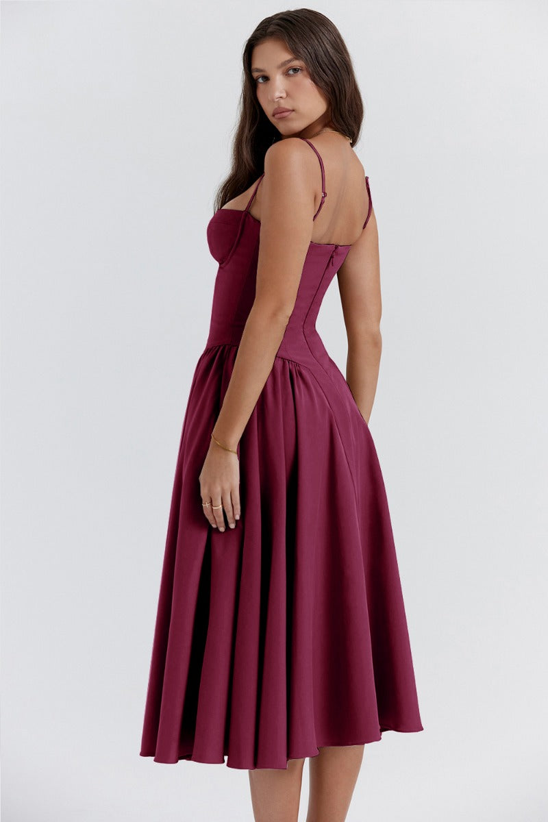 Helena™ | Sleeveless Corset Midi Dress