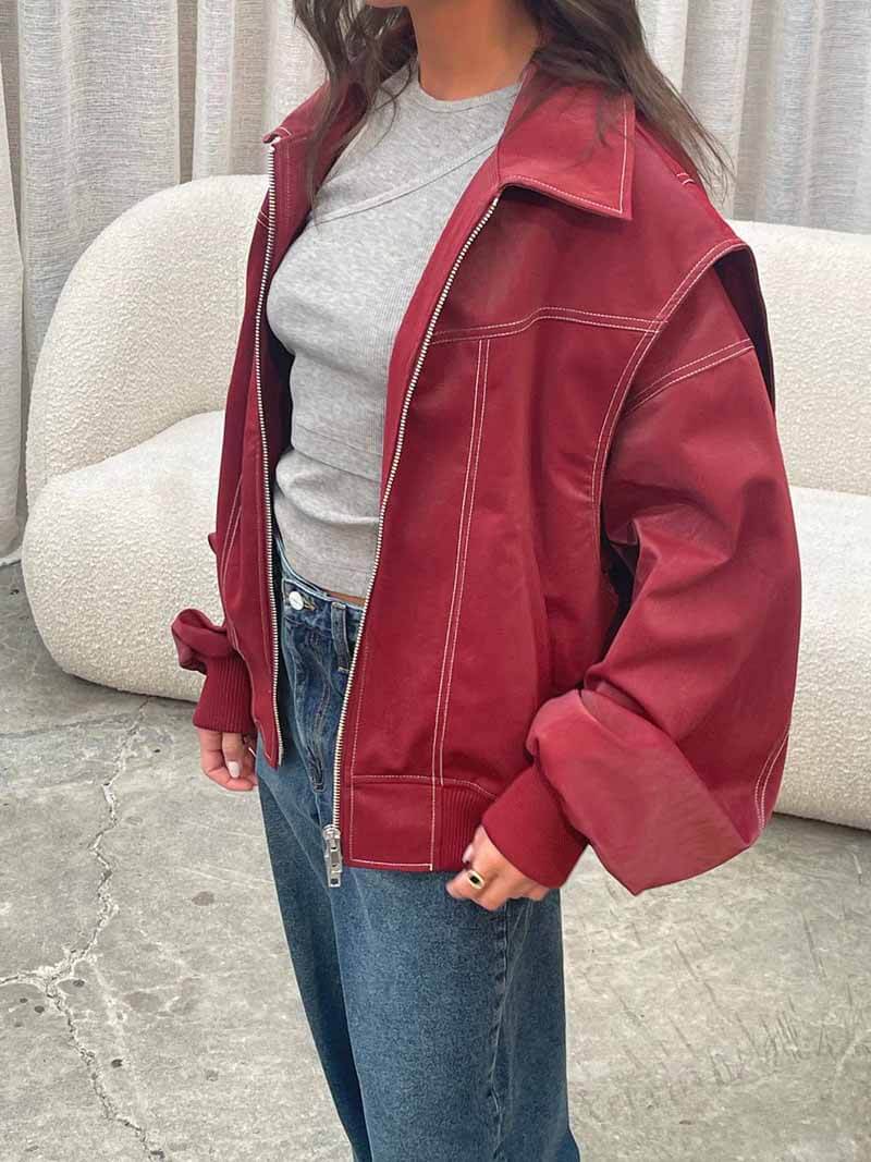 Fay™ | Stylish Leather Bomber Jacket