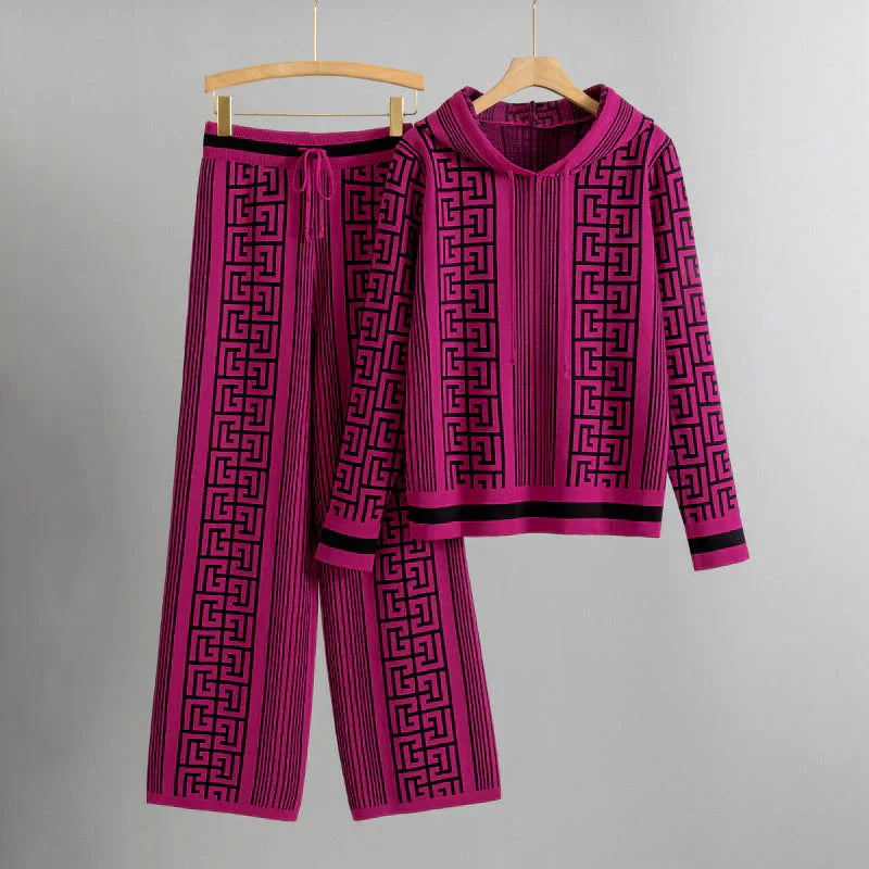 Ameline™ | Hoodie and Knit Pants Ensemble
