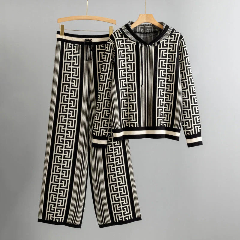Ameline™ | Hoodie and Knit Pants Ensemble