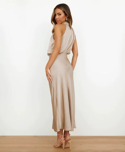 Solène™ | High Waist Midi Dress