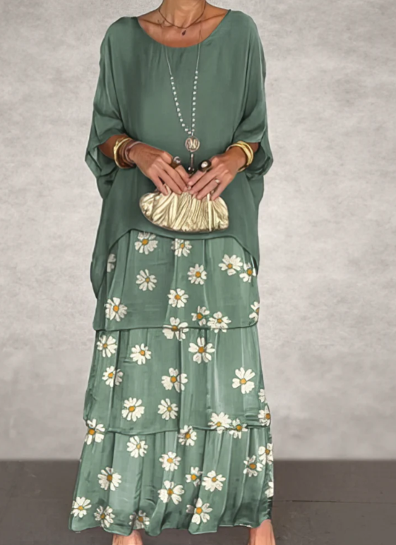 Estrella™ | Loose Maxi Dress with Round Neck