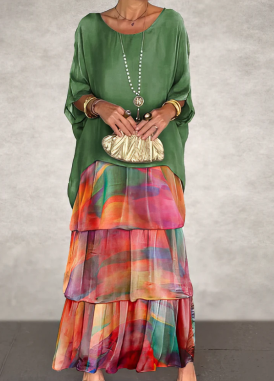 Estrella™ | Loose Maxi Dress with Round Neck