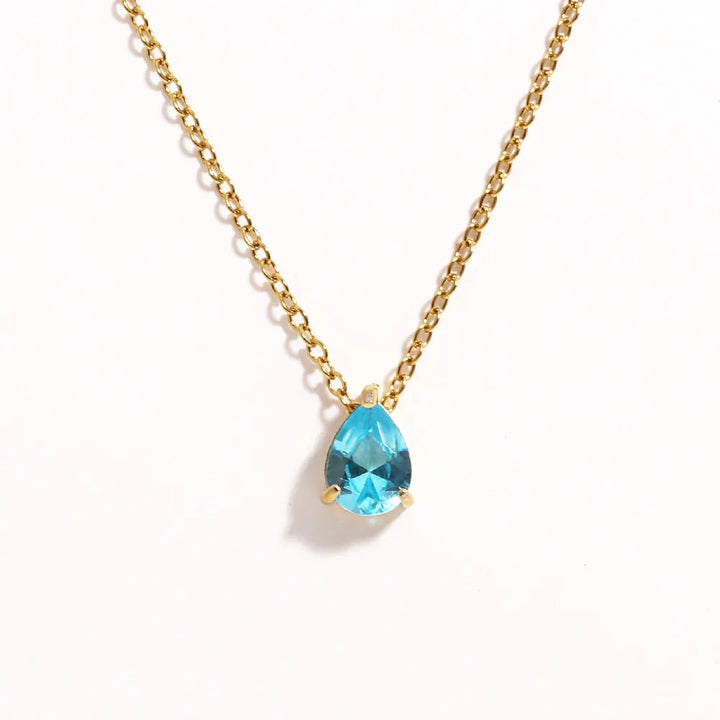 Crystal Teardrop Birthstone Necklace