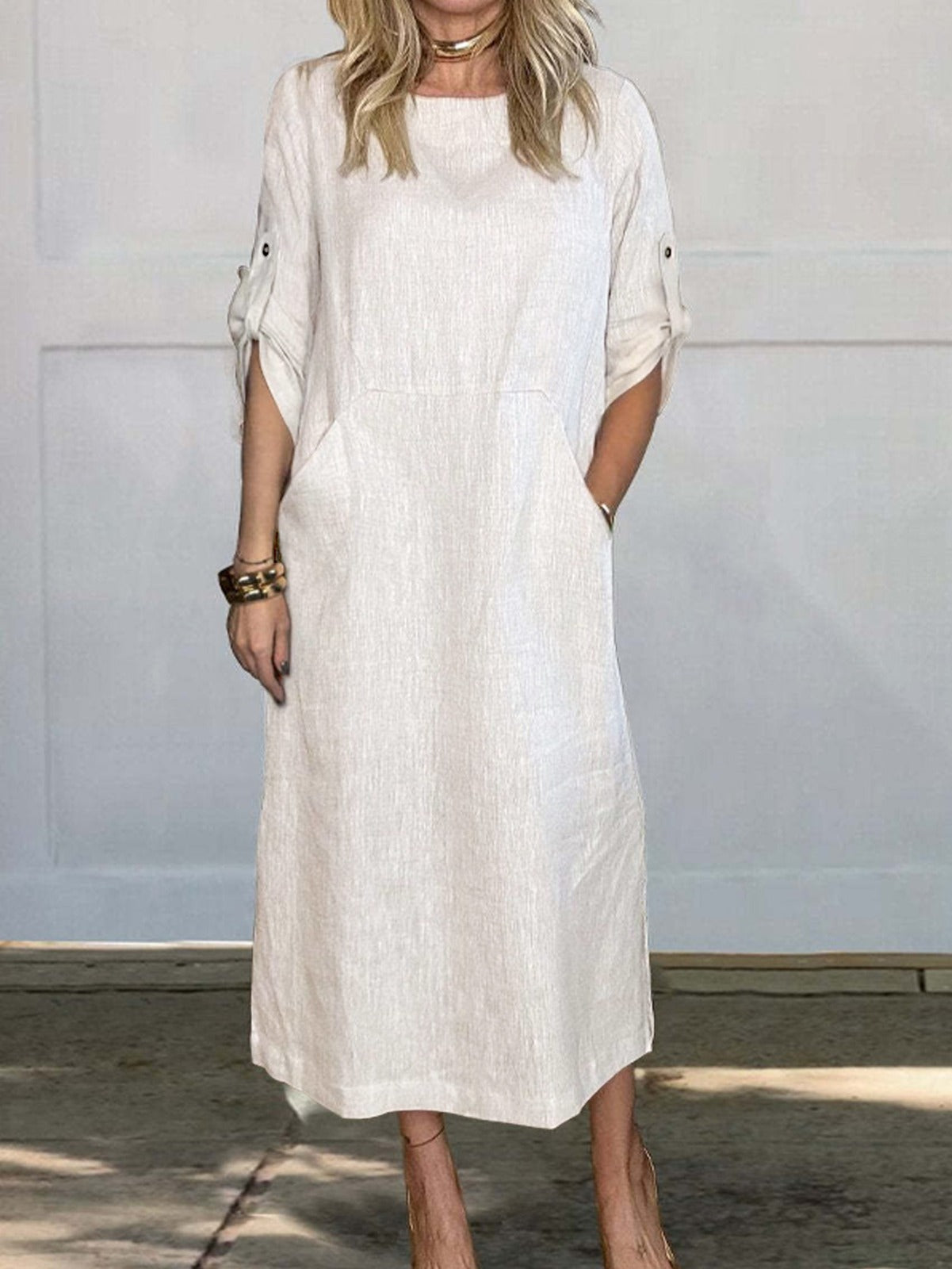Eva’s Cozy High-Neck Dress