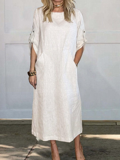 Eva’s Cozy High-Neck Dress