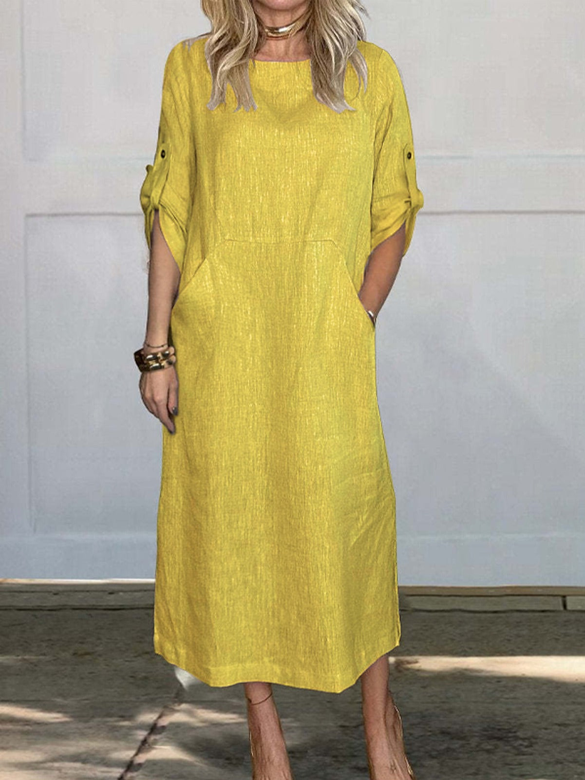 Eva’s Cozy High-Neck Dress