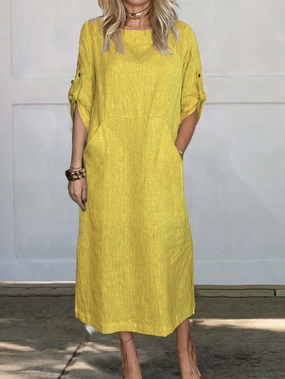 Eva’s Cozy High-Neck Dress
