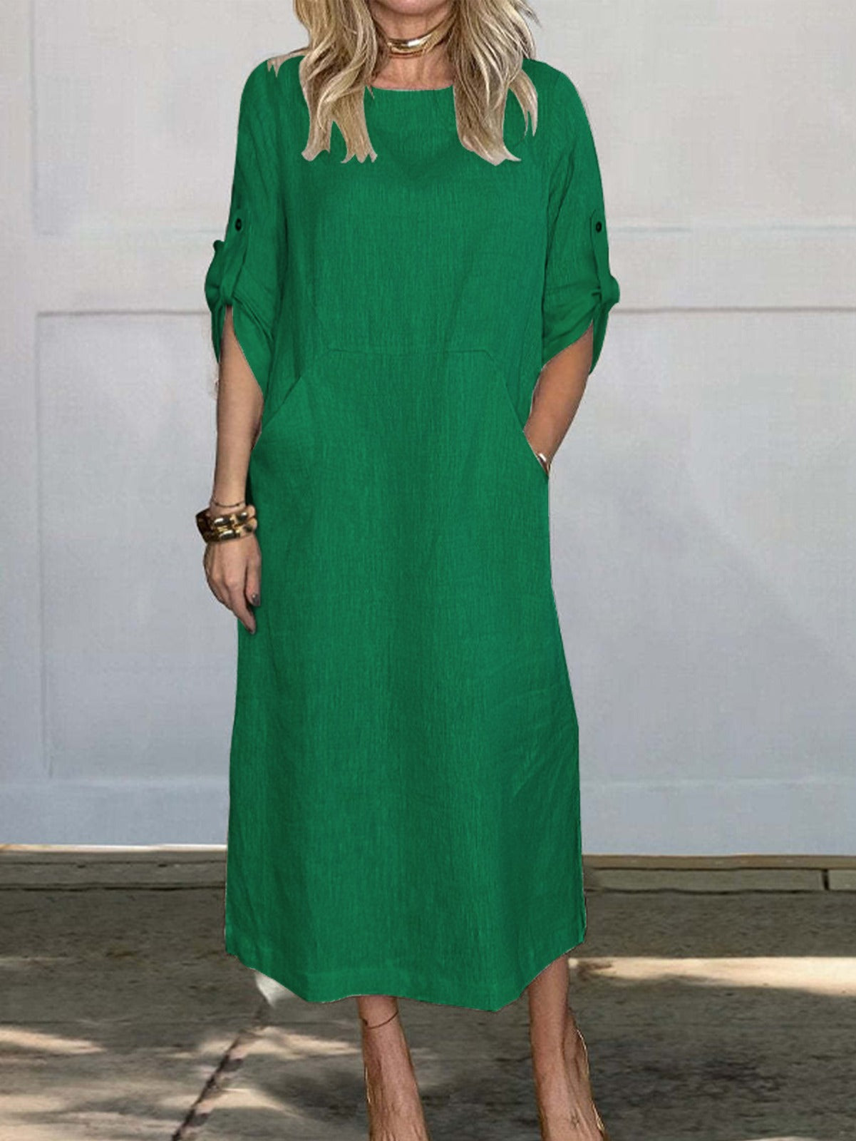 Eva’s Cozy High-Neck Dress