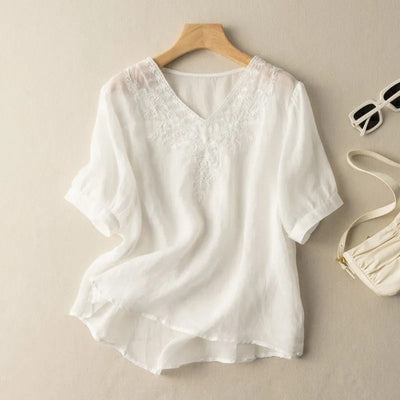 Ilona™ | Embroidered V-Neck Top