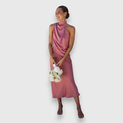 Zenaida™ | Elegant Satin Spring Dress