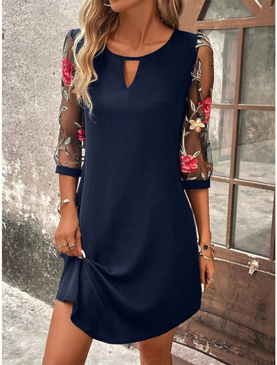Elina™ | Lace-Embellished Waist-Defining Dress