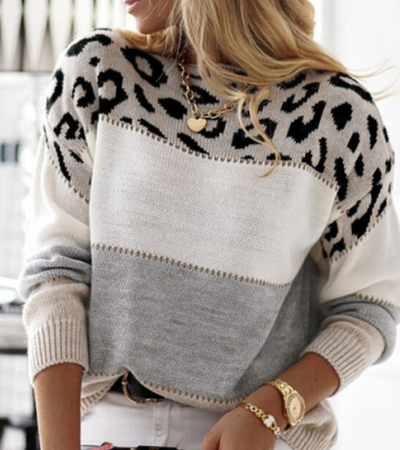 Lela | Sweater with a Leopard Pattern