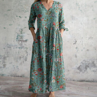 Eliana™ | Elegant Floral Cotton Dress