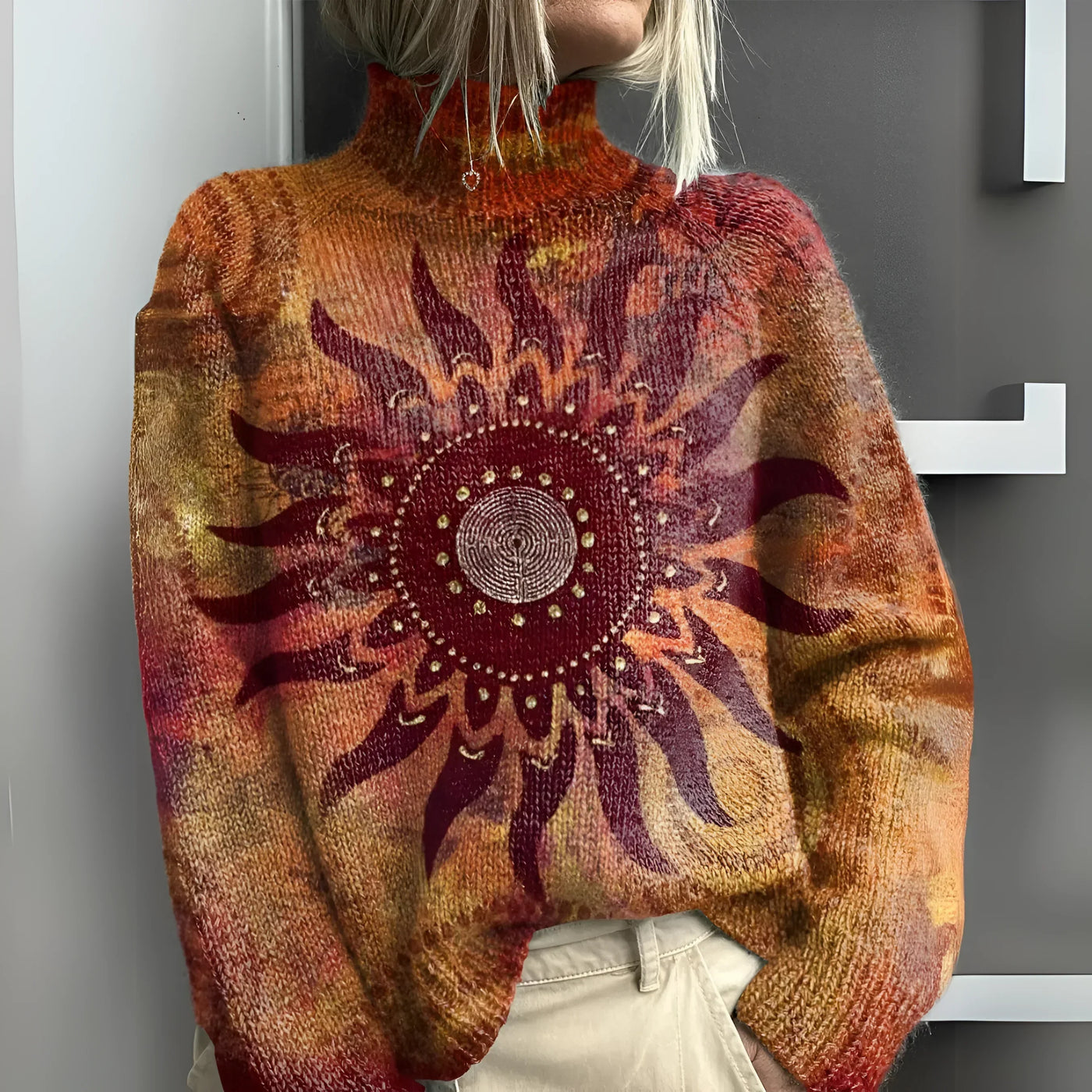 MARINETT™ | Comfortable Tribal Sun Knit Turtleneck