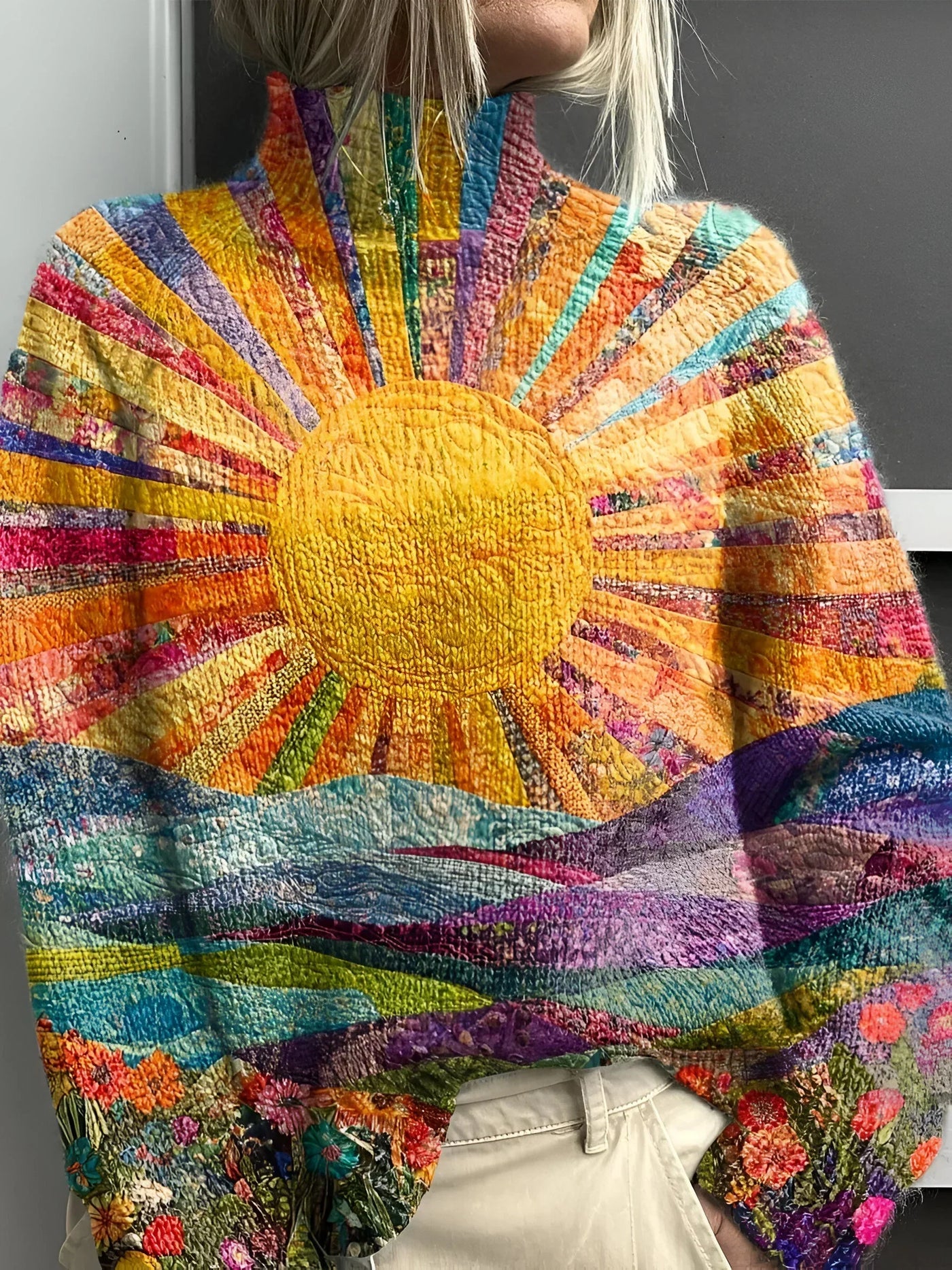 ANAÏS™ | Roll Neck Jumper, Radiant Sunrise Landscape