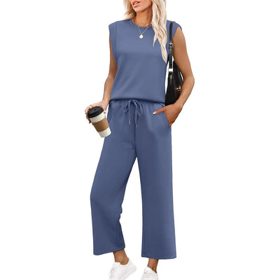 Pury™ | Casual Sleeveless Top & Wide Cropped Pants