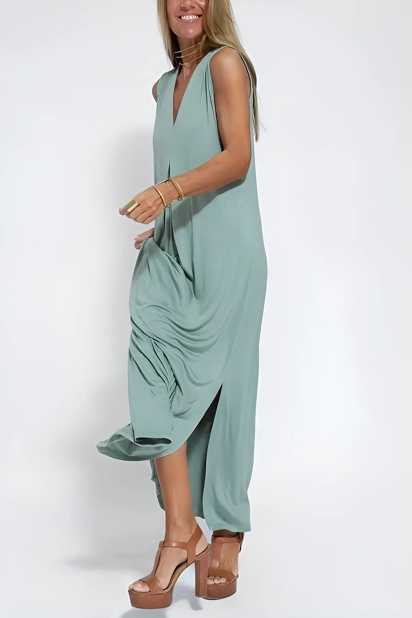 Ega™ | Elegant Long Dress + Matching Cardigan