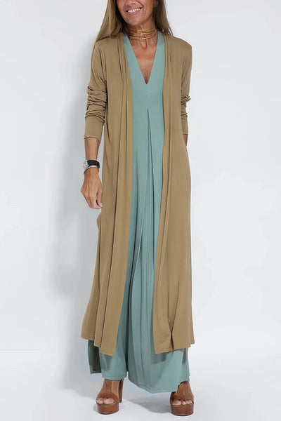 Ega™ | Elegant Long Dress + Matching Cardigan