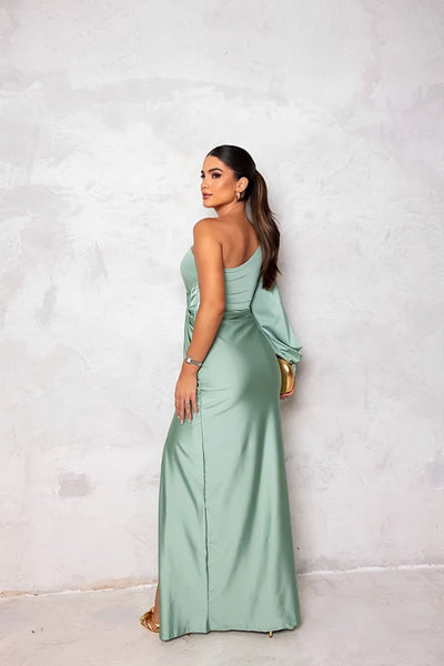Yolina | Elegant Satin Wrap Dress
